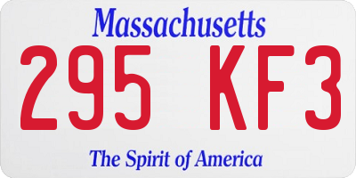 MA license plate 295KF3