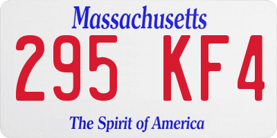 MA license plate 295KF4