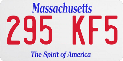 MA license plate 295KF5