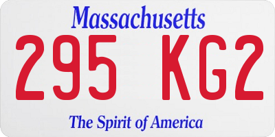 MA license plate 295KG2