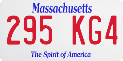MA license plate 295KG4