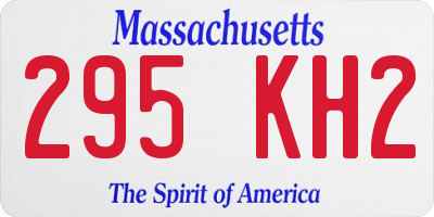 MA license plate 295KH2