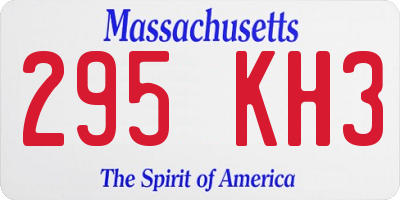 MA license plate 295KH3