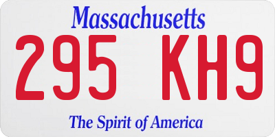 MA license plate 295KH9