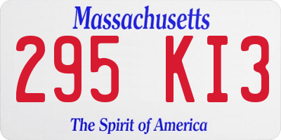 MA license plate 295KI3