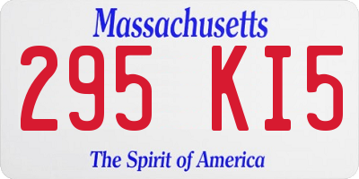 MA license plate 295KI5