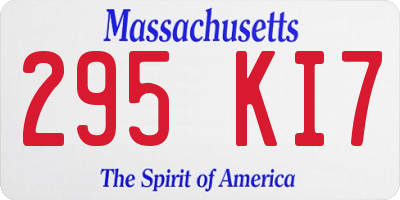 MA license plate 295KI7