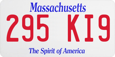 MA license plate 295KI9
