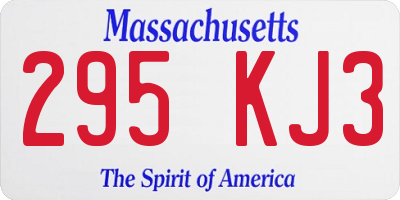 MA license plate 295KJ3