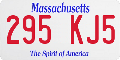 MA license plate 295KJ5