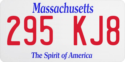 MA license plate 295KJ8
