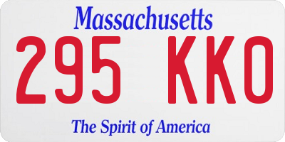 MA license plate 295KK0