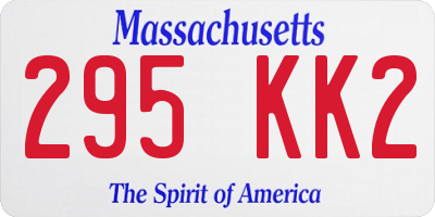 MA license plate 295KK2