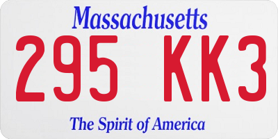 MA license plate 295KK3