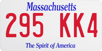 MA license plate 295KK4