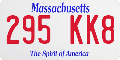 MA license plate 295KK8