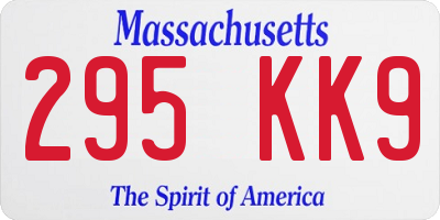 MA license plate 295KK9