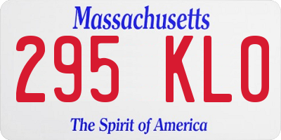 MA license plate 295KL0