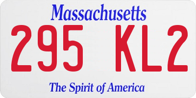 MA license plate 295KL2