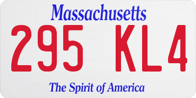MA license plate 295KL4