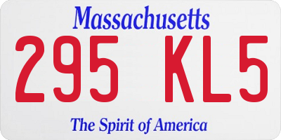 MA license plate 295KL5
