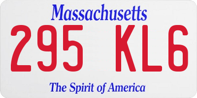 MA license plate 295KL6