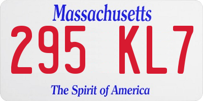 MA license plate 295KL7