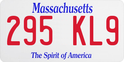 MA license plate 295KL9