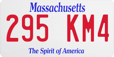 MA license plate 295KM4