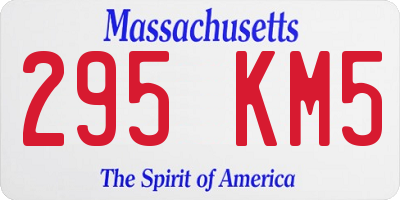 MA license plate 295KM5