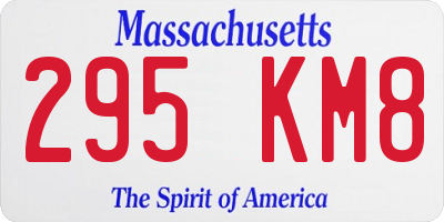 MA license plate 295KM8