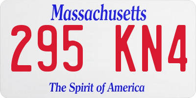 MA license plate 295KN4
