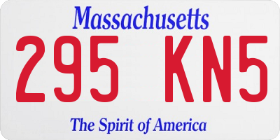 MA license plate 295KN5