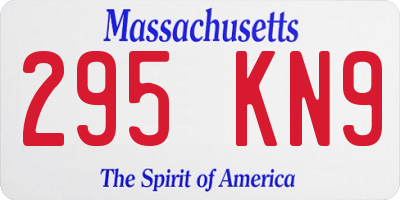 MA license plate 295KN9