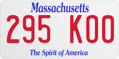 MA license plate 295KO0
