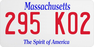 MA license plate 295KO2