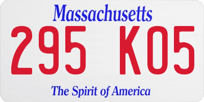 MA license plate 295KO5