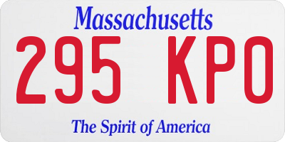 MA license plate 295KP0