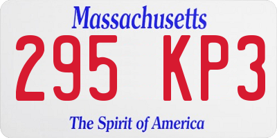MA license plate 295KP3