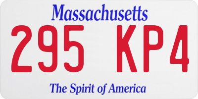 MA license plate 295KP4