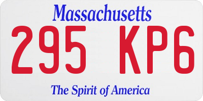MA license plate 295KP6