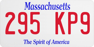 MA license plate 295KP9