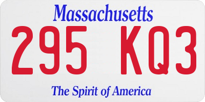 MA license plate 295KQ3