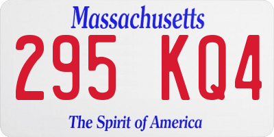 MA license plate 295KQ4