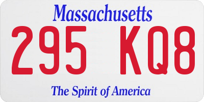 MA license plate 295KQ8