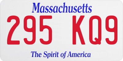 MA license plate 295KQ9