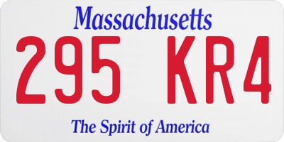 MA license plate 295KR4