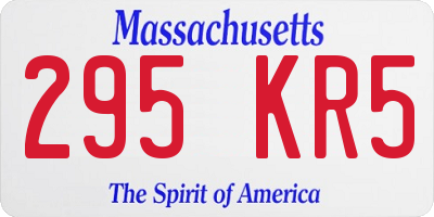 MA license plate 295KR5