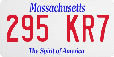 MA license plate 295KR7