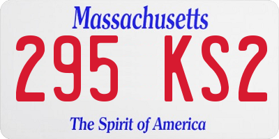 MA license plate 295KS2